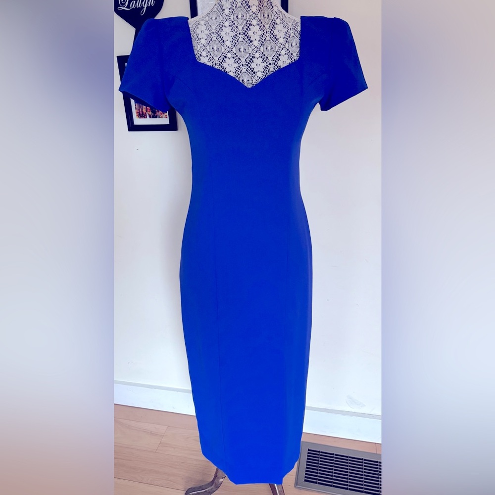 Liz Claiborne blue cocktail dress! Cross back. Worn once.